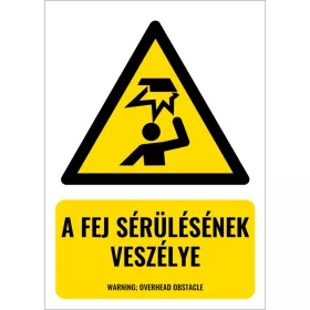A fej sérülésének veszélye (felirattal)
