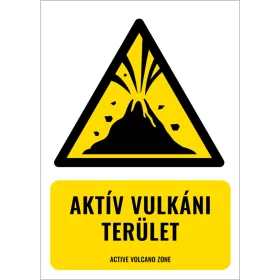 Aktív vulkáni terület (felirattal)