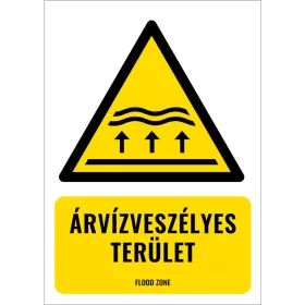 Árvízveszélyes terület (felirattal)