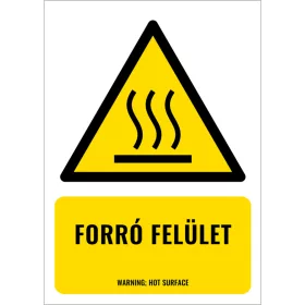 Forró felület (felirattal)