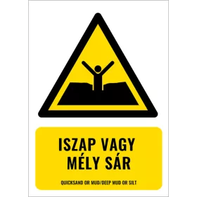 Futóhomok, iszap vagy mély sár (felirattal)