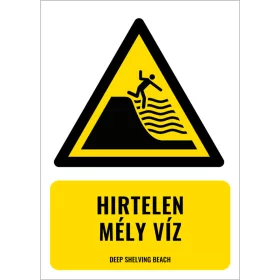 Hirtelen mély víz (felirattal)