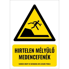 Hirtelen mélyülő medencefenék (felirattal)