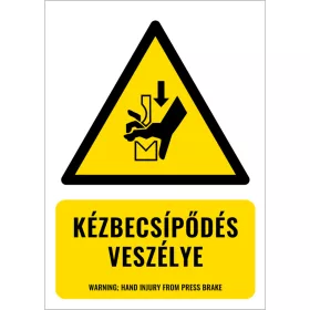 Kézbecsípődés veszélye (felirattal)