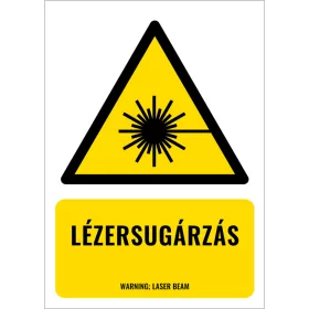 Lézersugárzás (felirattal)