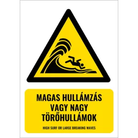 Magas hullámzás vagy nagy törőhullámok (felirattal)