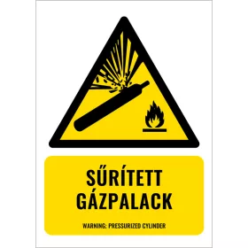 Sűrített gázpalack (felirattal)