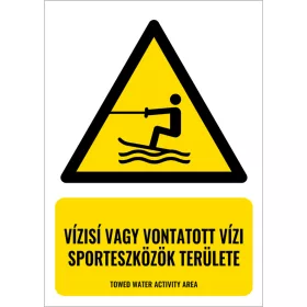   Vízisí vagy vontatott vízi sporteszközök területe (felirattal)