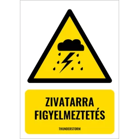 Zivatarra figyelmeztetés (felirattal)