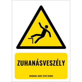 Zuhanásveszély (felirattal)