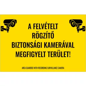   A felvételt rögzítő biztonsági kamerával megfigyelt terület!