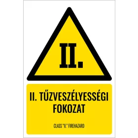 II. tűzveszélyességi fokozat (felirattal)