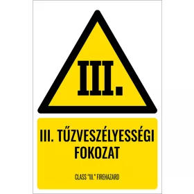 III. tűzveszélyességi fokozat (felirattal)