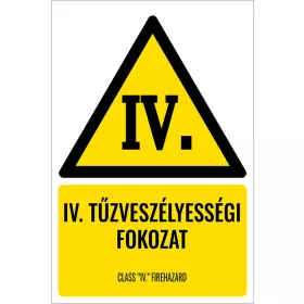 IV. tűzveszélyességi fokozat (felirattal)