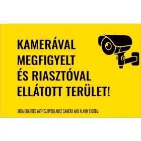 Kamerával megfigyelt és riasztóval ellátott terület!