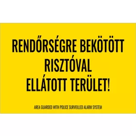 Rendőrségre bekötött riasztóval ellátott terület!