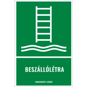 Beszállólétra (felirattal)
