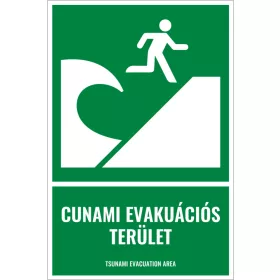 Cunami evakuációs terület (felirattal)