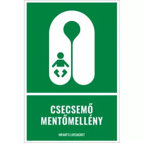 Csecsemő mentőmellény (felirattal)