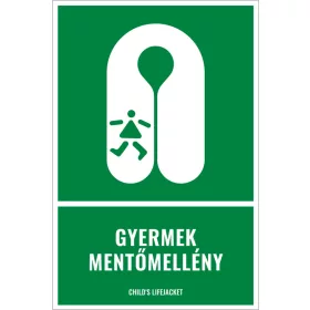 Gyermek mentőmellény (felirattal)