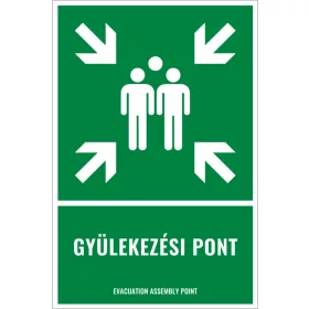Gyülekezési pont (felirattal)