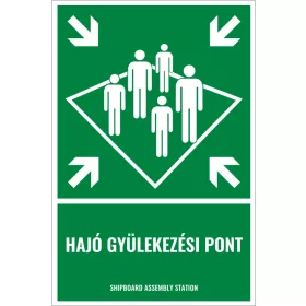 Hajó gyülekezési pont (felirattal)