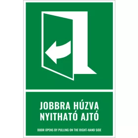 Jobbra húzva nyitható ajtó (felirattal)