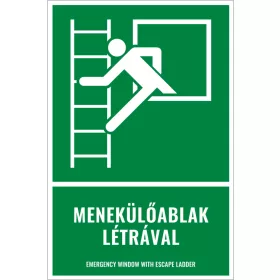 Menekülőablak létrával (felirattal)