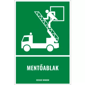 Mentőablak (felirattal)