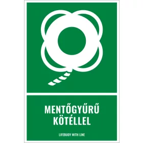 Mentőgyűrű kötéllel (felirattal)