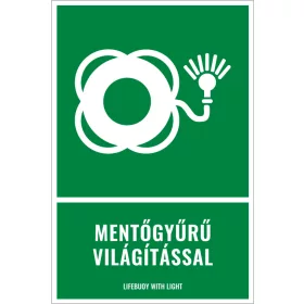 Mentőgyűrű világítással (felirattal)