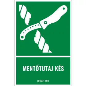 Mentőtutaj kés (felirattal)