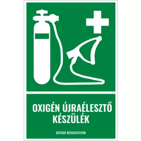 Oxigén újraélesztő készülék (felirattal)