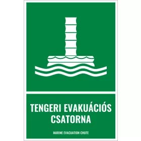Tengeri evakuációs csatorna (felirattal)