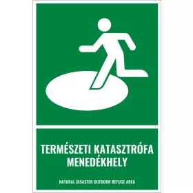   Természeti katasztrófa menedékhely (kültéri) (felirattal)