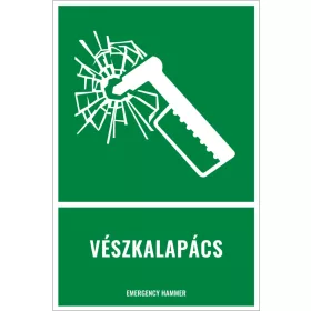 Vészkalapács (felirattal)
