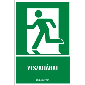 Vészkijárat balra (felirattal)