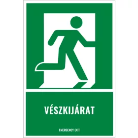 Vészkijárat jobbra (felirattal)