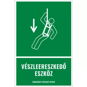 Vészleereszkedő eszköz (felirattal)