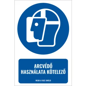 Arcvédő használata kötelező (felirattal)
