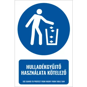 Hulladékgyűjtő használata kötelező (felirattal)