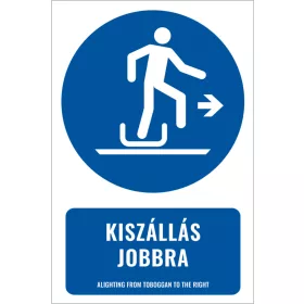 Kiszállás jobbra (felirattal)
