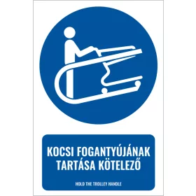 Kocsi fogantyújának tartása kötelező (felirattal)