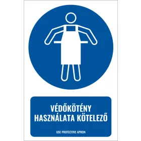 Védőkötény használata kötelező (felirattal)