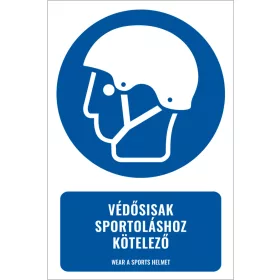 Védősisak sportoláshoz kötelező (felirattal)