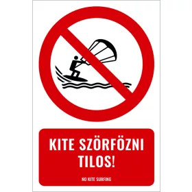 Kite szörfözni tilos! (felirattal)
