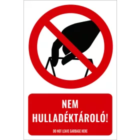Nem hulladéktároló! (felirattal)