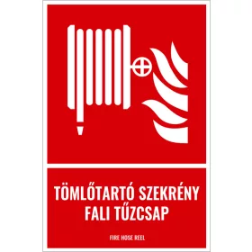 Tömlőtartó szekrény - Fali tűzcsap (felirattal)