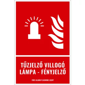 Tűzjelző villogó lámpa - Fényjelző (felirattal)