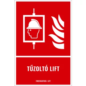 Tűzoltó lift (felirattal)